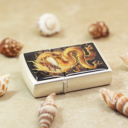 Zippo Smoked Chrome 'Flying Dragon In The Sky' - DS127