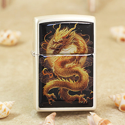 Zippo Smoked Chrome 'Flying Dragon In The Sky' - DS127