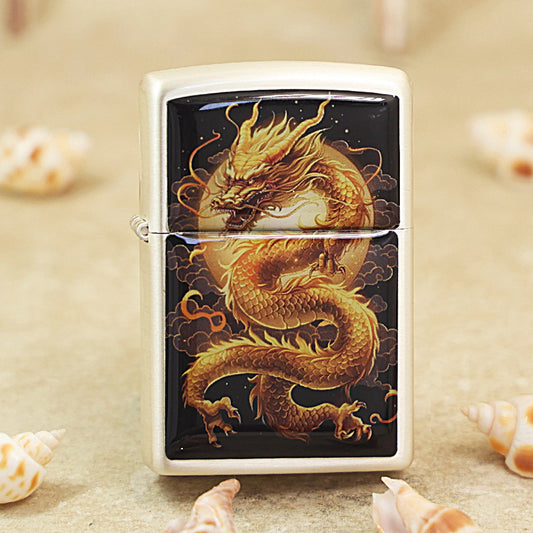 Zippo Smoked Chrome 'Flying Dragon In The Sky' - DS127