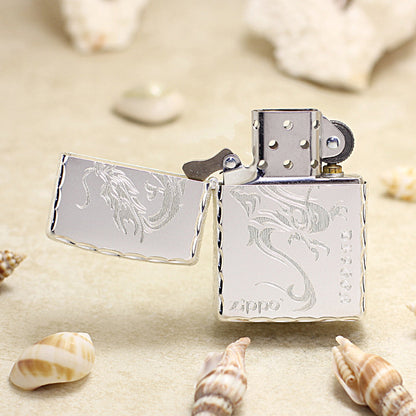 Zippo High Polish Chrome Engraved Dragon - DS152