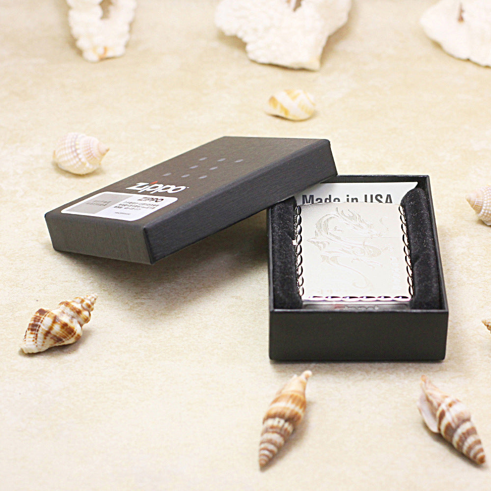 Zippo High Polish Chrome Engraved Dragon - DS152