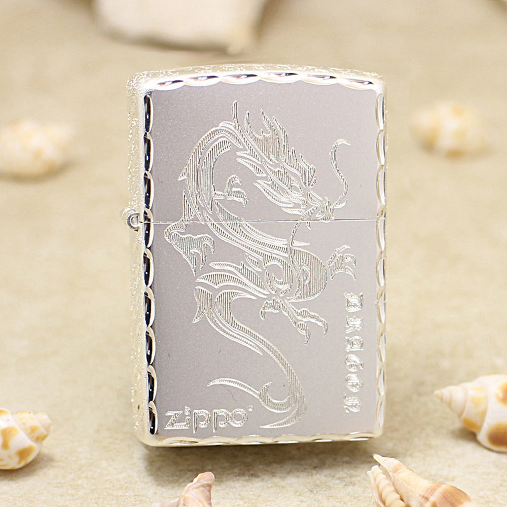 Zippo High Polish Chrome Engraved Dragon - DS152