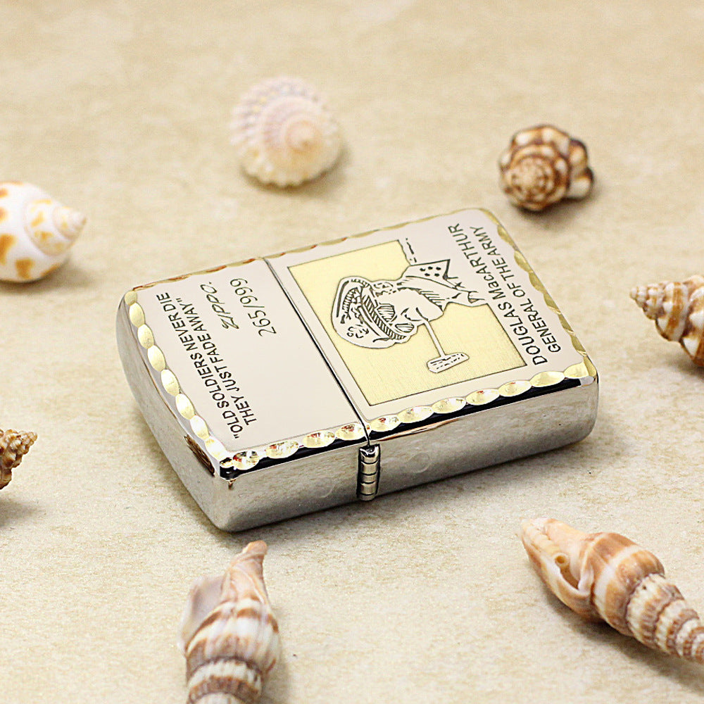 Zippo Textured Edge Engraved General Douglas MacArthur - SC15