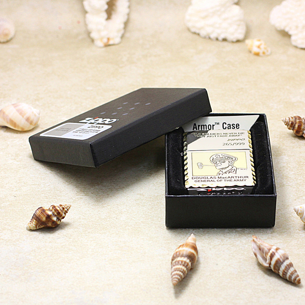 Zippo Textured Edge Engraved General Douglas MacArthur - SC15