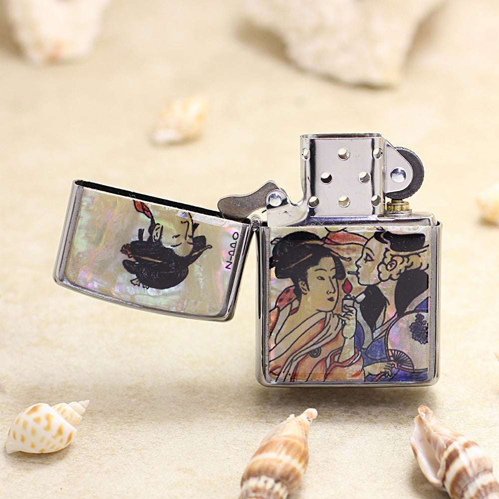 Zippo Three Geishas Mother-of-Pearl Inlay (Shell Beauty Series) - JP08