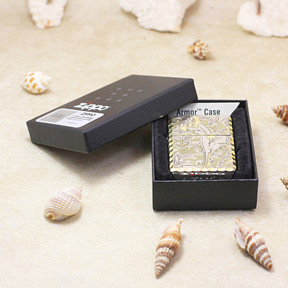 Zippo Two Tone Deep Carved Arabesque Pin-Up Girl in the Wind - SC07