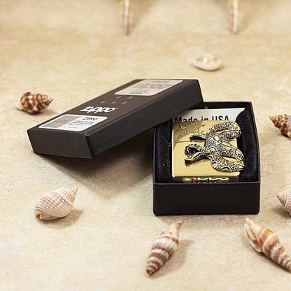 Zippo Venomous Snake Emblem Antique Brass - JP49