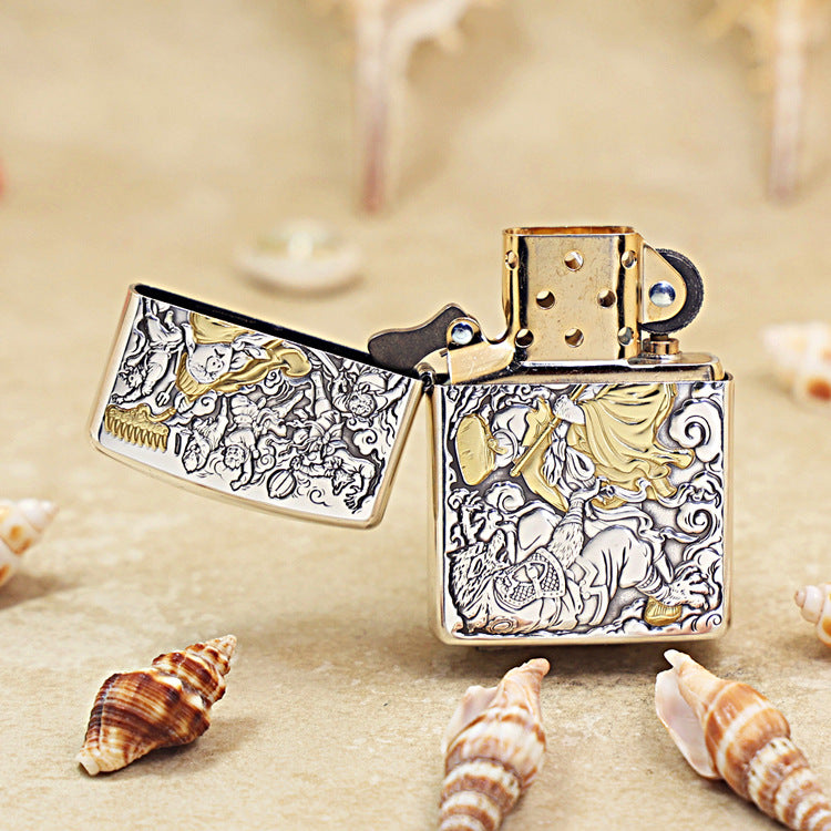Zippo Zhu Bajie (Pigsy) Exorcising Demons Two-Tone Deep Carve - DS112