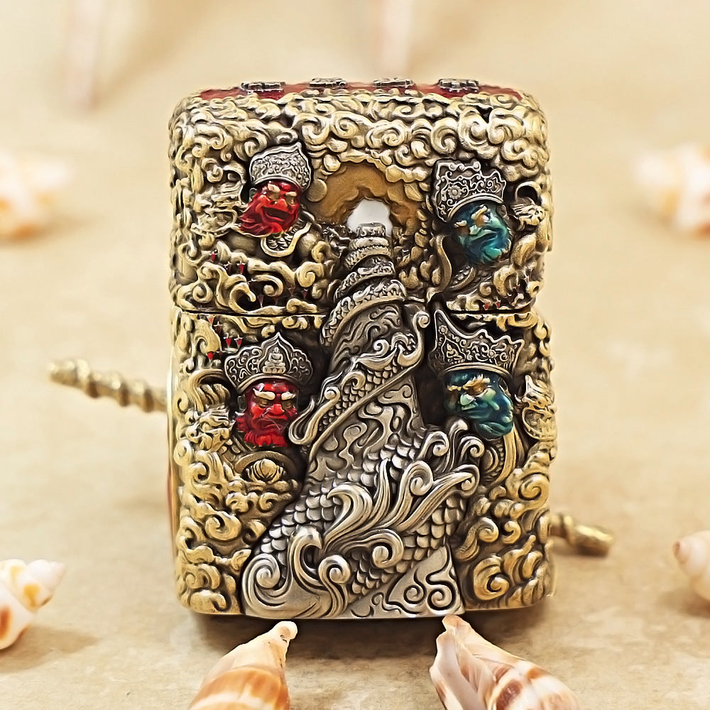 Zippo Antique Brass Havoc in Heaven Sun Wukong Shell Case - CM87