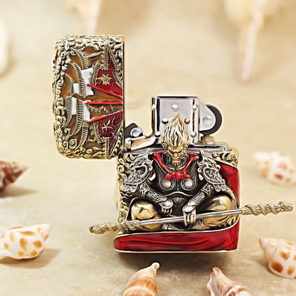 Zippo Antique Brass Havoc in Heaven Sun Wukong Shell Case - CM87