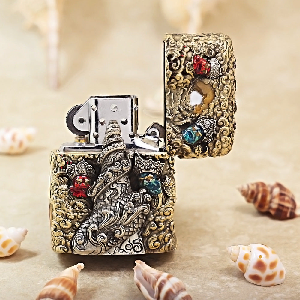 Zippo Antique Brass Havoc in Heaven Sun Wukong Shell Case - CM87