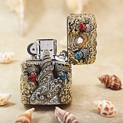 Zippo Antique Brass Havoc in Heaven Sun Wukong Shell Case - CM87