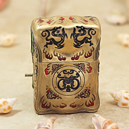 Zippo Antique Brass Luminous Sun Wukong Fighting Buddha Shell Case - CM92