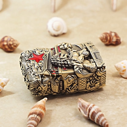 Zippo Antique Brass Majestic Pass Guardian Lion Shell Case - CM63