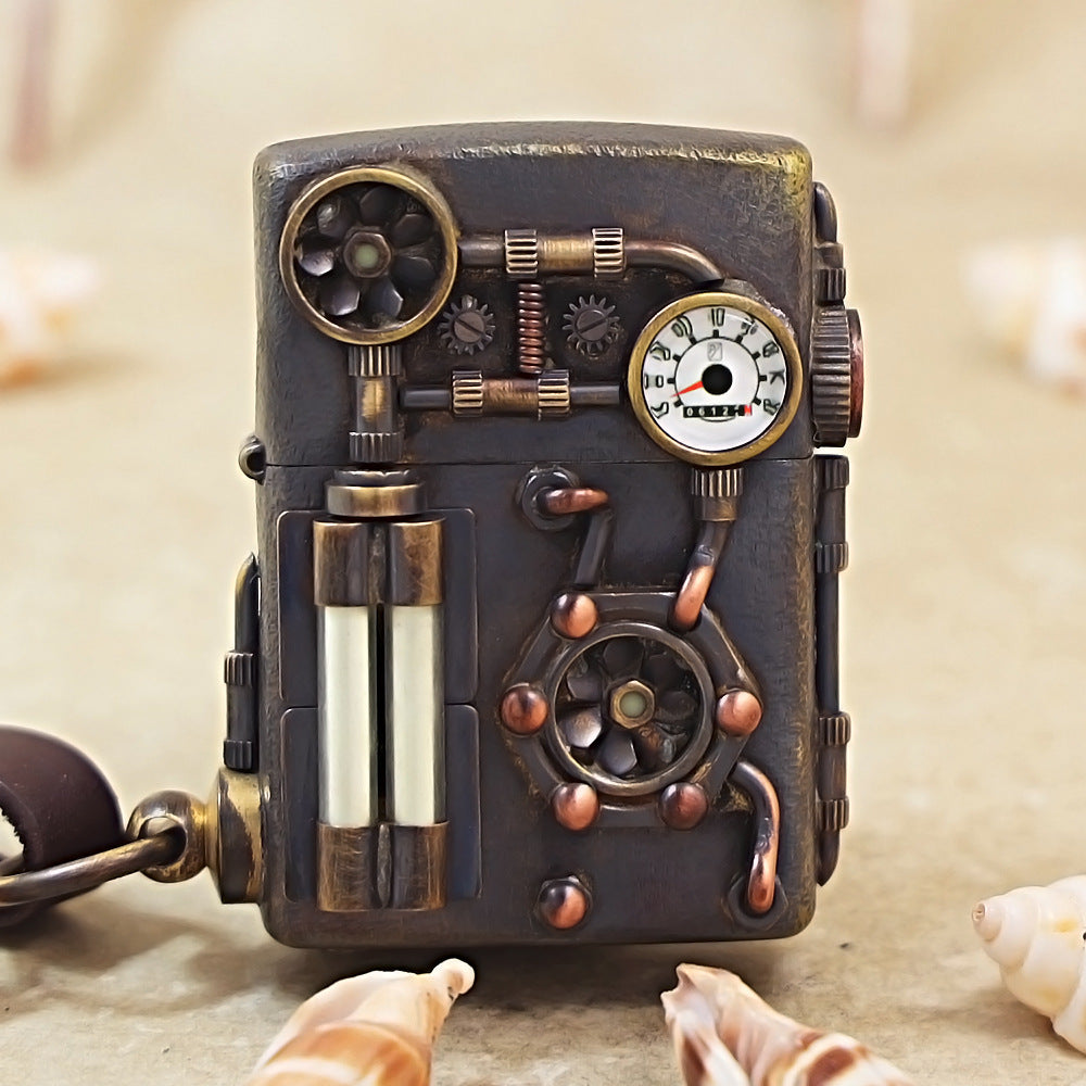 Zippo Antique Brass Steampunk Industrial Gauge - DS176