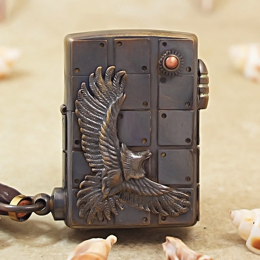 Zippo Antique Brass Steampunk Industrial Soaring Eagle - DS177