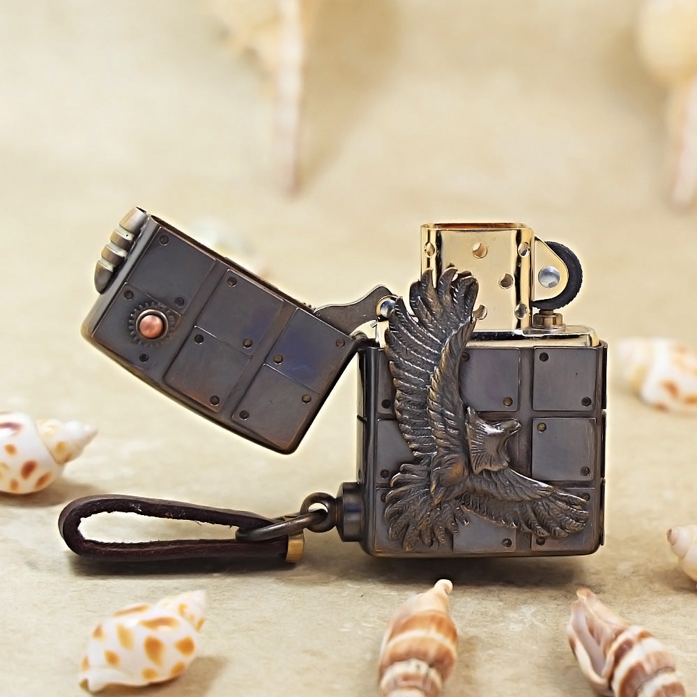 Zippo Antique Brass Steampunk Industrial Soaring Eagle - DS177
