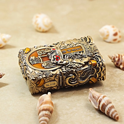 Zippo Antique Brass Three-Legged Wealth Toad Shell Case - CM62