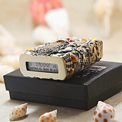 Zippo Antique Brass Three-Legged Wealth Toad Shell Case - CM62