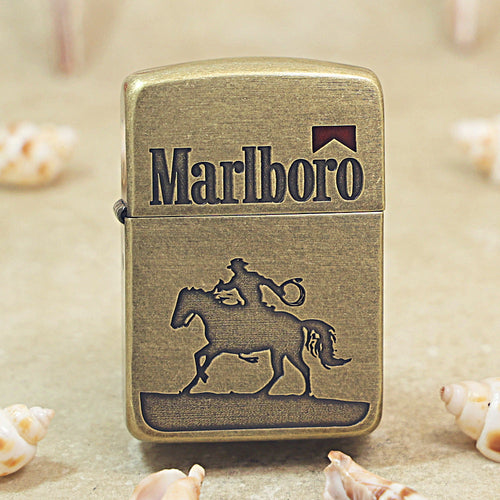 Zippo Antique Bronze Marlboro Horse Walker Lighter - MC24