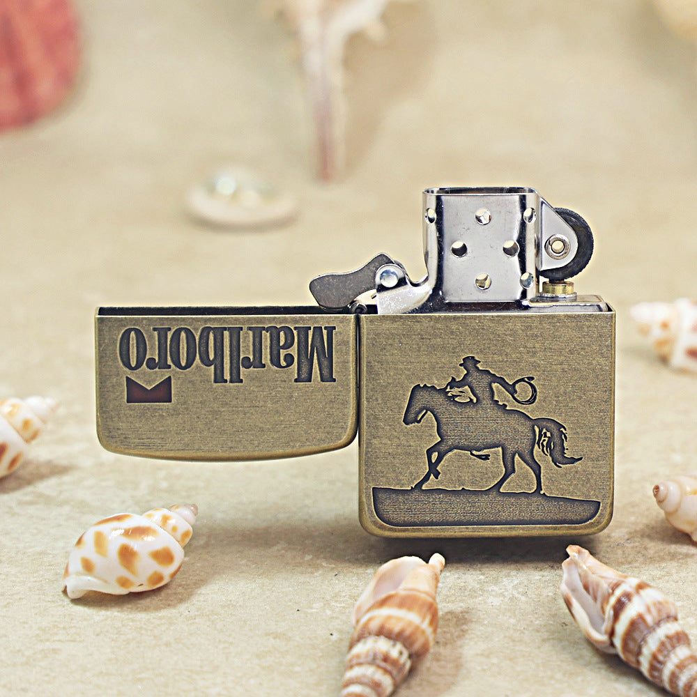 Zippo Antique Bronze Marlboro Horse Walker Lighter - MC24