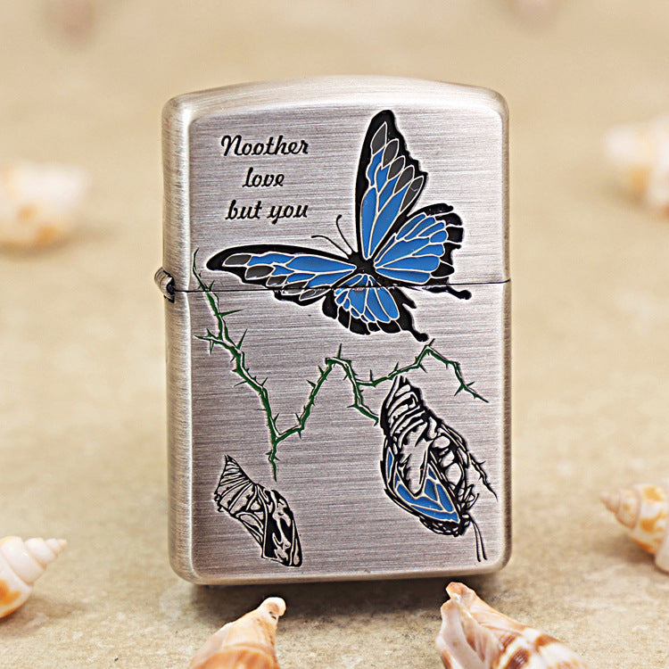 Zippo Antique Silver Breaking the Cocoon Butterfly - DS170