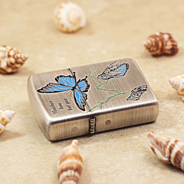 Zippo Antique Silver Breaking the Cocoon Butterfly - DS170