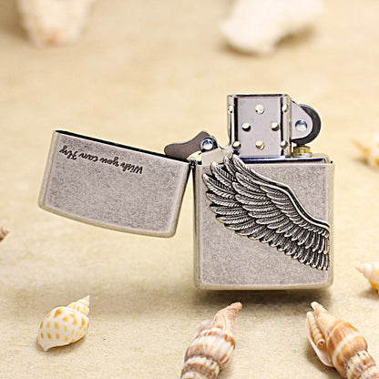 Zippo Antique Silver Fly Higher Angel Wing Edition - KR18