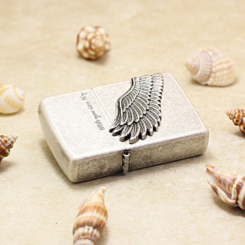 Zippo Antique Silver Fly Higher Angel Wing Edition - KR18