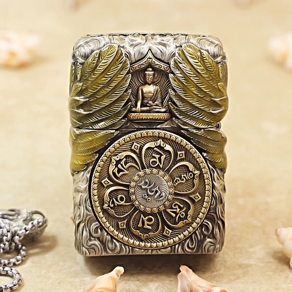 Zippo Antique Silver Garuda Great Golden-Winged Peng Shell Case - CM84