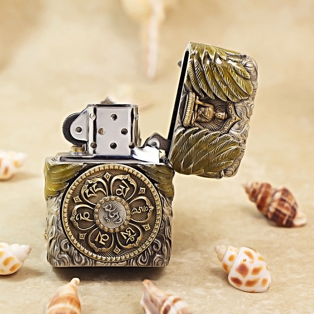 Zippo Antique Silver Garuda Great Golden-Winged Peng Shell Case - CM84