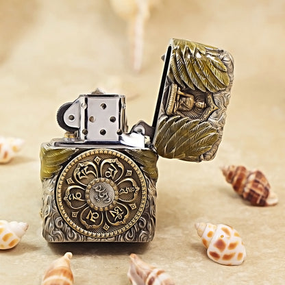 Zippo Antique Silver Garuda Great Golden-Winged Peng Shell Case - CM84