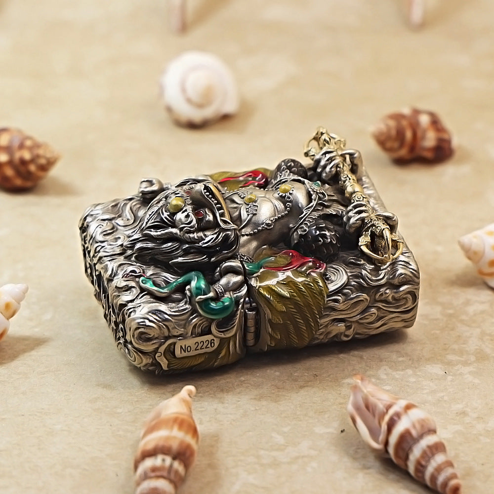 Zippo Antique Silver Garuda Great Golden-Winged Peng Shell Case - CM84