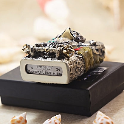 Zippo Antique Silver Garuda Great Golden-Winged Peng Shell Case - CM84