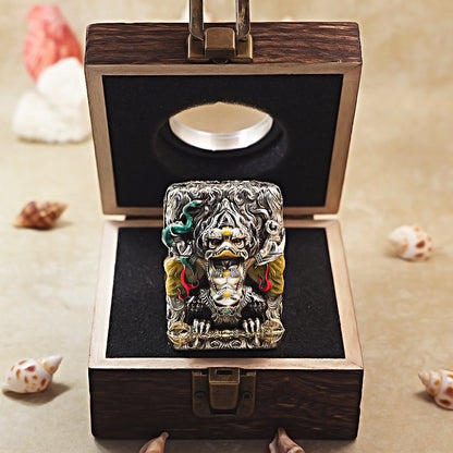 Zippo Antique Silver Garuda Great Golden-Winged Peng Shell Case - CM84