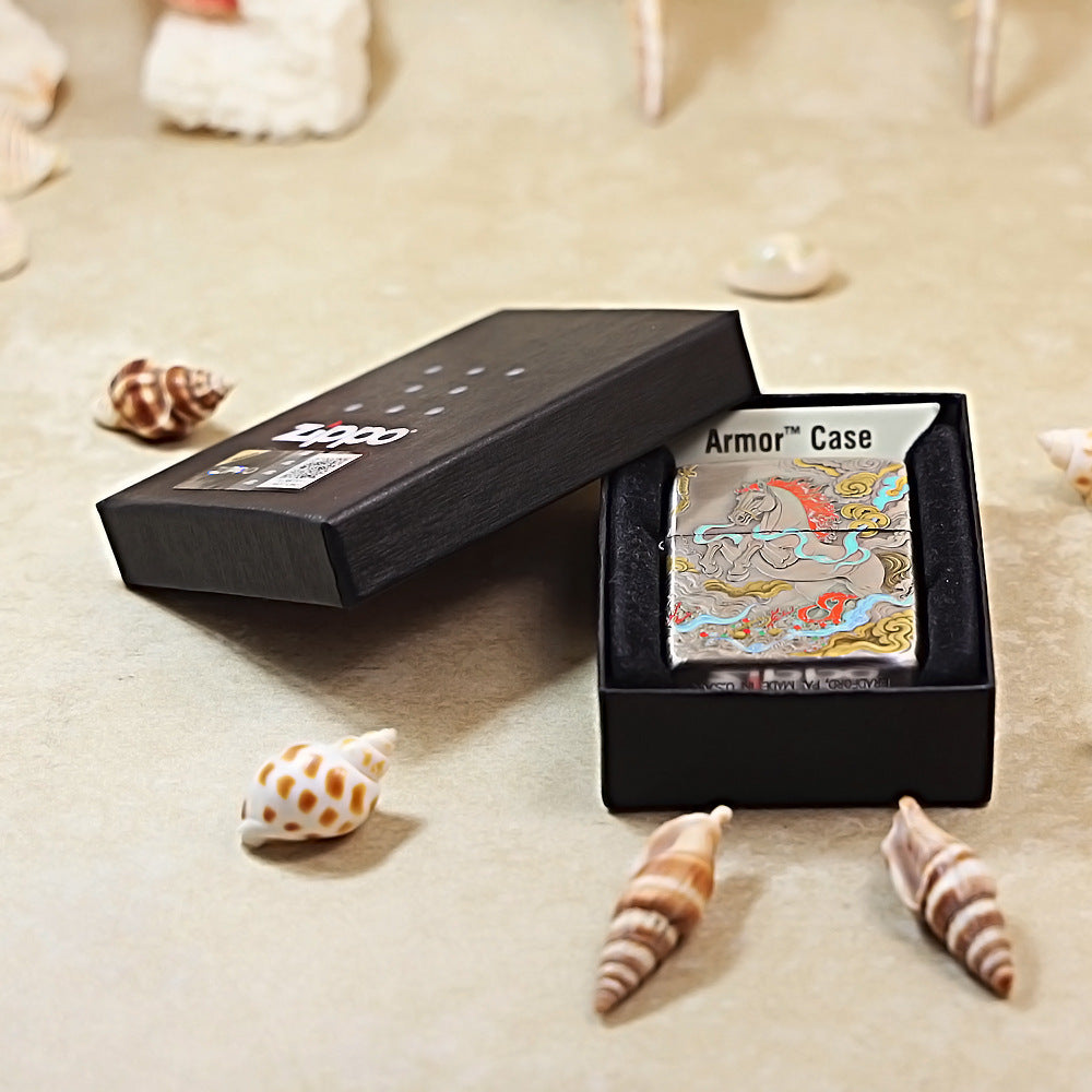 Zippo Antique Silver Grand Ambition Majestic Horse - DS163