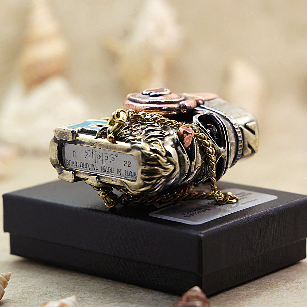 Zippo Antique Silver Hip-Hop Great Sage Monkey King Shell Case - CM95