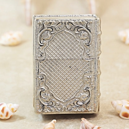 Zippo Antique Silver Holy Bible Crucifix Shell Case - CM73