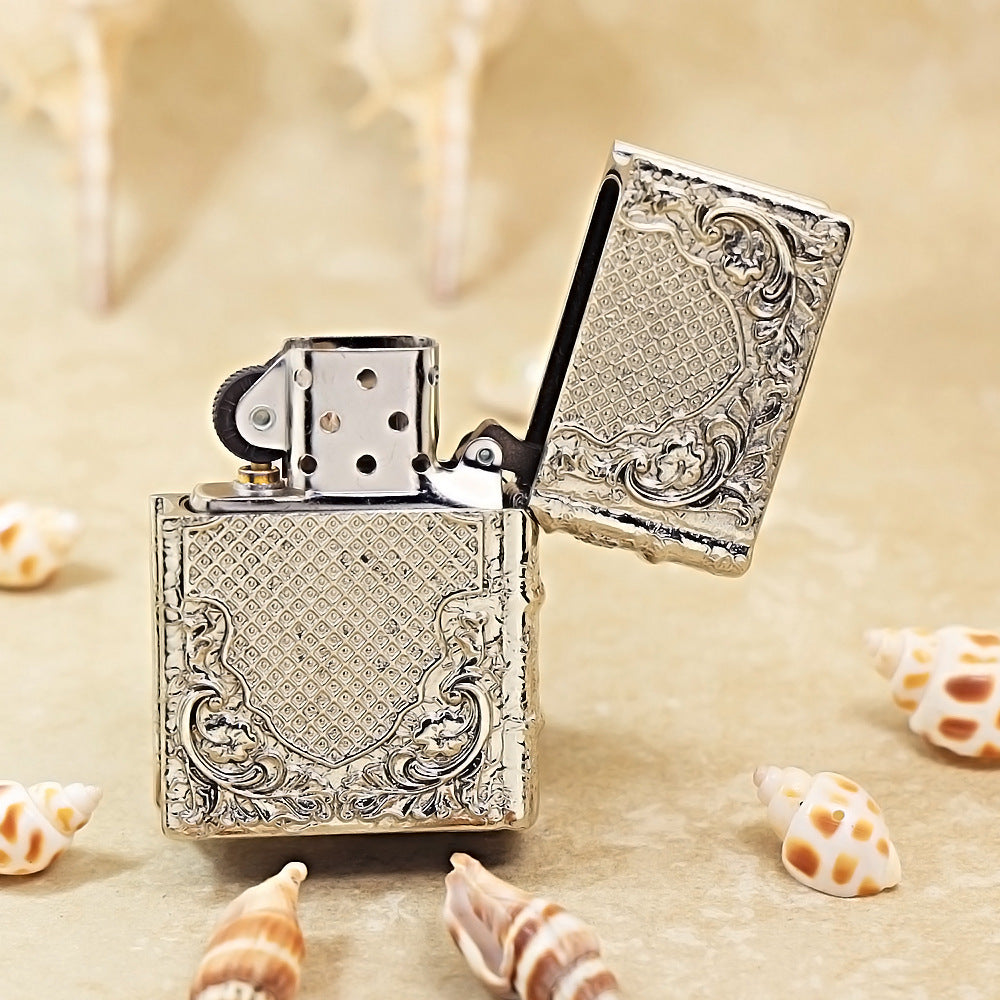 Zippo Antique Silver Holy Bible Crucifix Shell Case - CM73