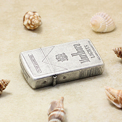 Zippo Antique Silver Marlboro Lights Slim Lighter - MC02