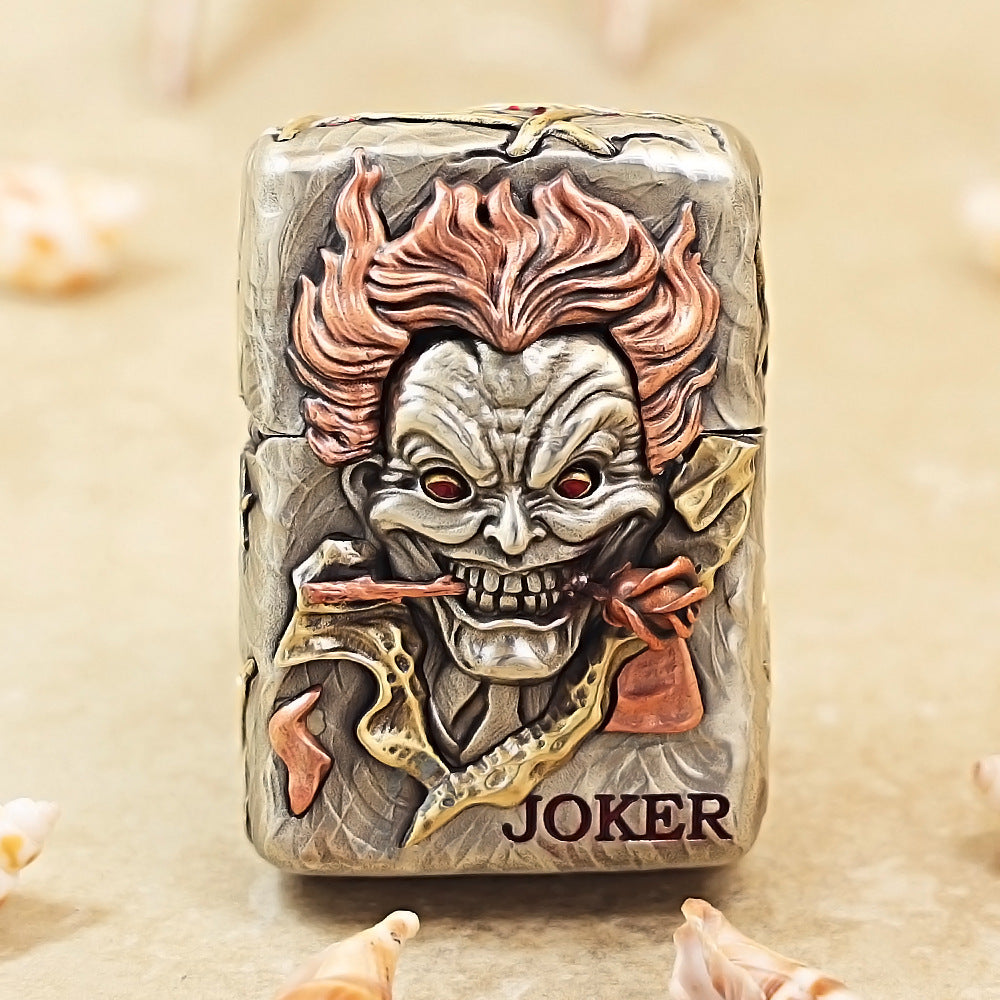 Zippo Antique Silver Rose Joker Armor Shell Case - CM76