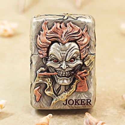 Zippo Antique Silver Rose Joker Armor Shell Case - CM76
