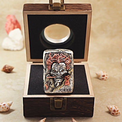 Zippo Antique Silver Rose Joker Armor Shell Case - CM76