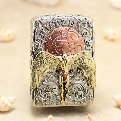 Zippo Antique Silver Shell Guardian Angel Schutzengel Case - CM96