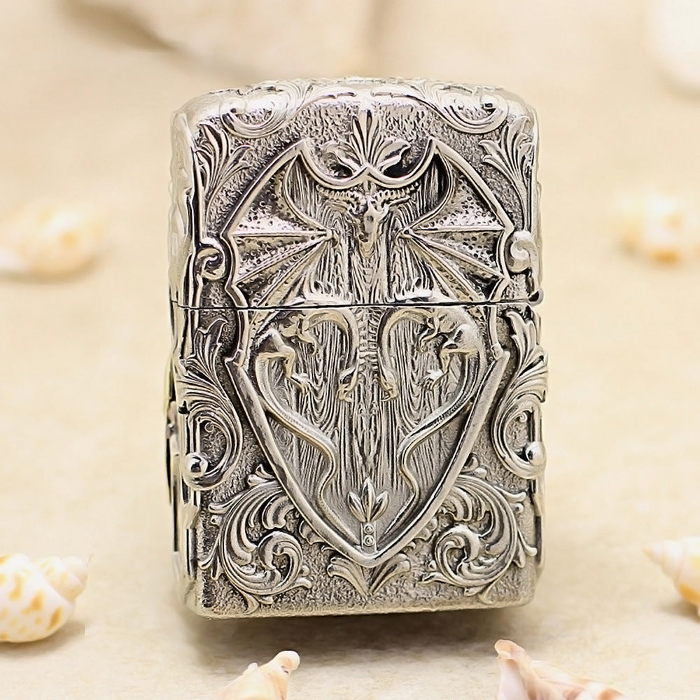 Zippo Antique Silver Shell Guardian Angel Schutzengel Case - CM96