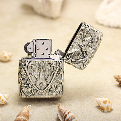 Zippo Antique Silver Shell Guardian Angel Schutzengel Case - CM96