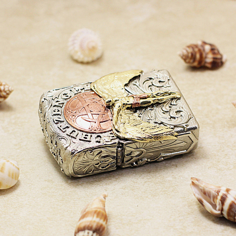 Zippo Antique Silver Shell Guardian Angel Schutzengel Case - CM96