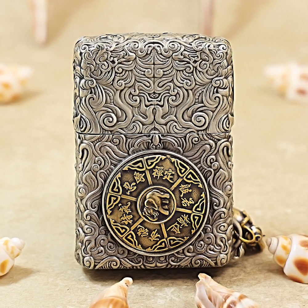 Zippo Antique Silver Shell Six-Tusked Elephant King Spirit Lighter - CM109
