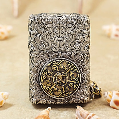 Zippo Antique Silver Shell Six-Tusked Elephant King Spirit Lighter - CM109