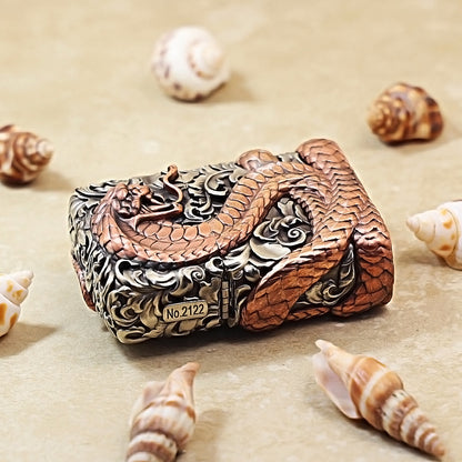 Zippo Antique Silver Shell Wealthy Copper Snake Zodiac Lighter - CM108